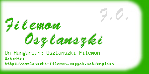 filemon oszlanszki business card
